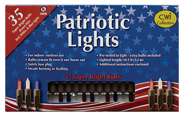 Patriotic Lights Brown Cord 35 ct. (Pack of 4)