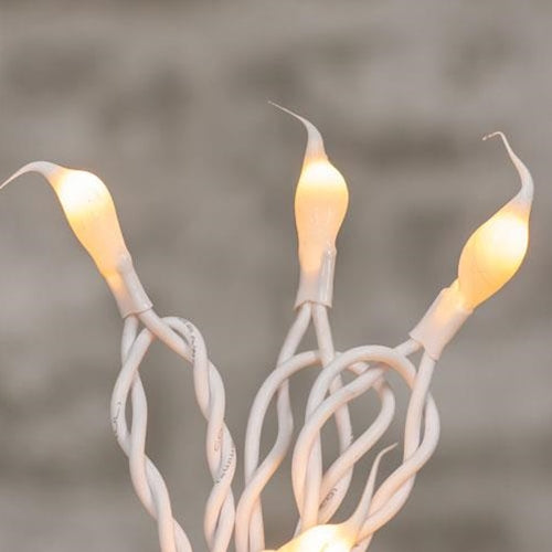 White Silicone Tipped Lights on White Cord 20 ct