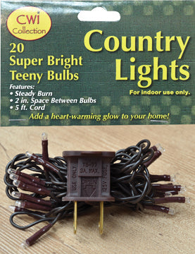 Teeny Lights Brown Cord 20ct (Pack of 4)