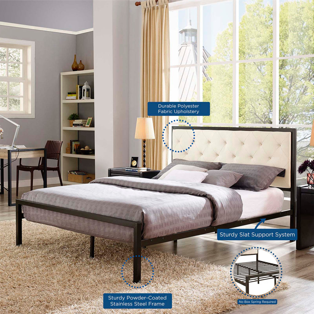 Mia Fabric Queen Bed by Modway