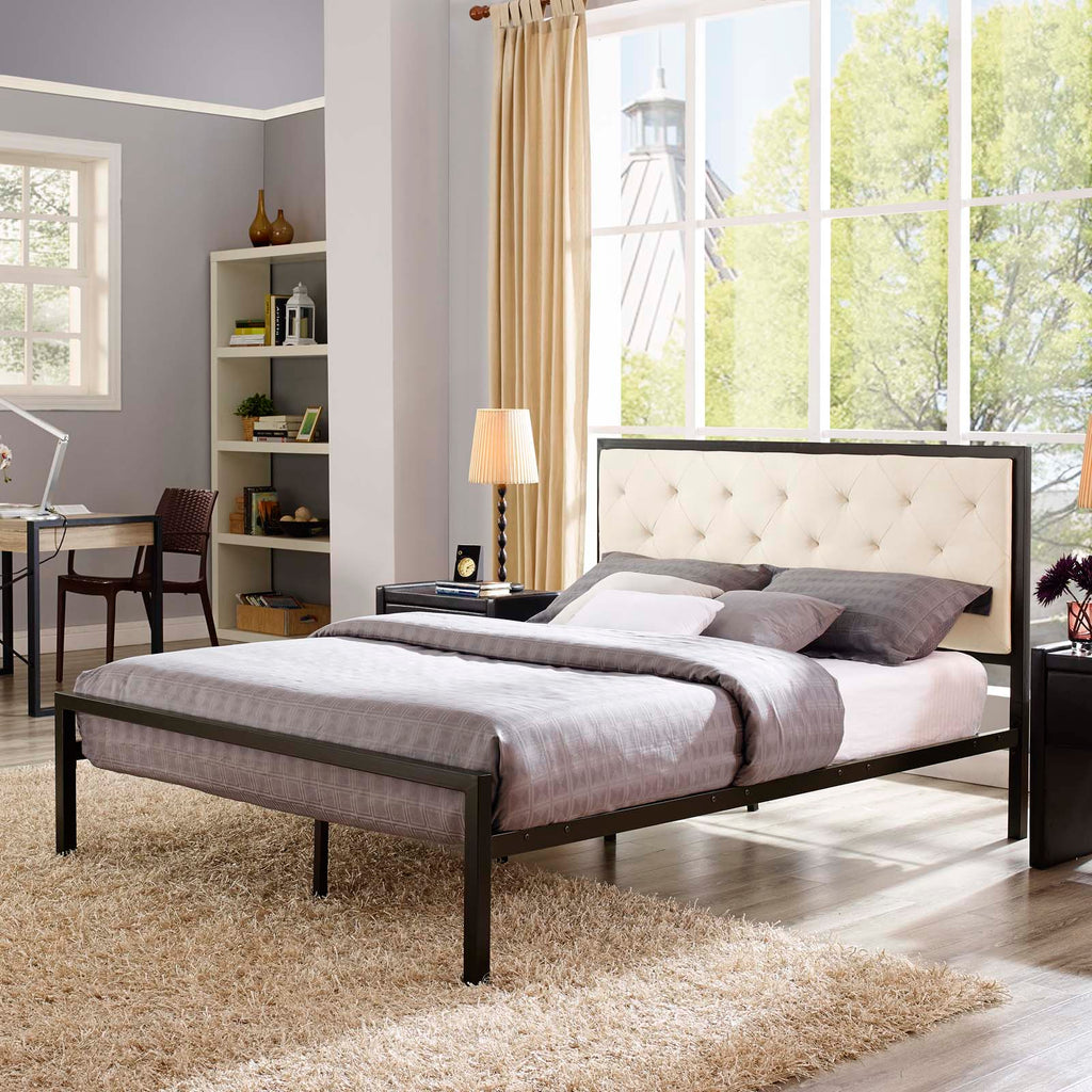 Mia Fabric Queen Bed by Modway