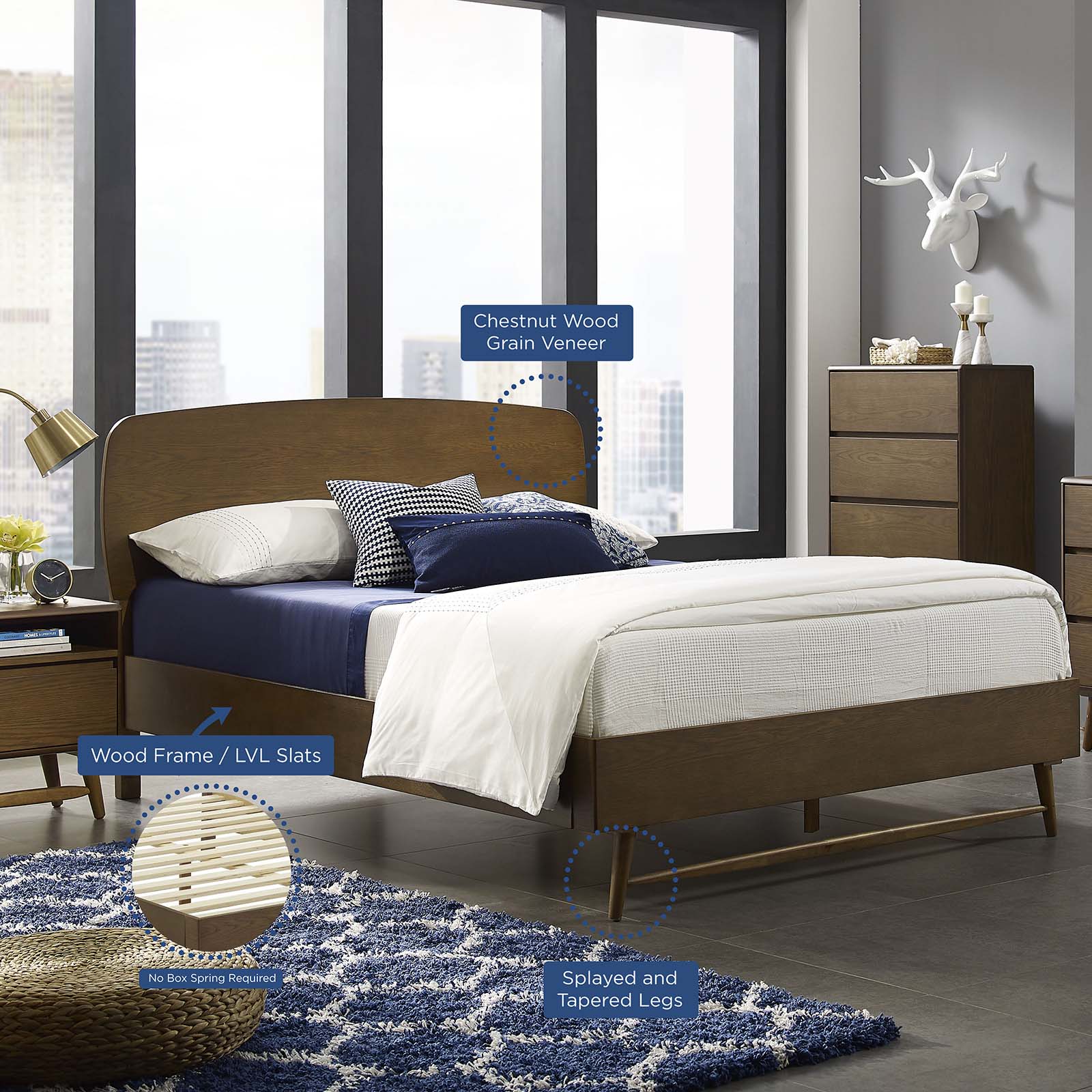 Talwyn Queen Wood Bed by Modway