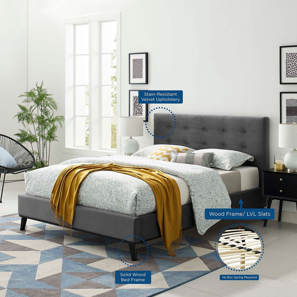McKenzie Biscuit Tufted Performance Velvet Queen Platform Bed by Modway