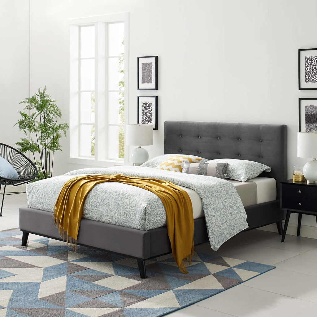 McKenzie Biscuit Tufted Performance Velvet Queen Platform Bed by Modway