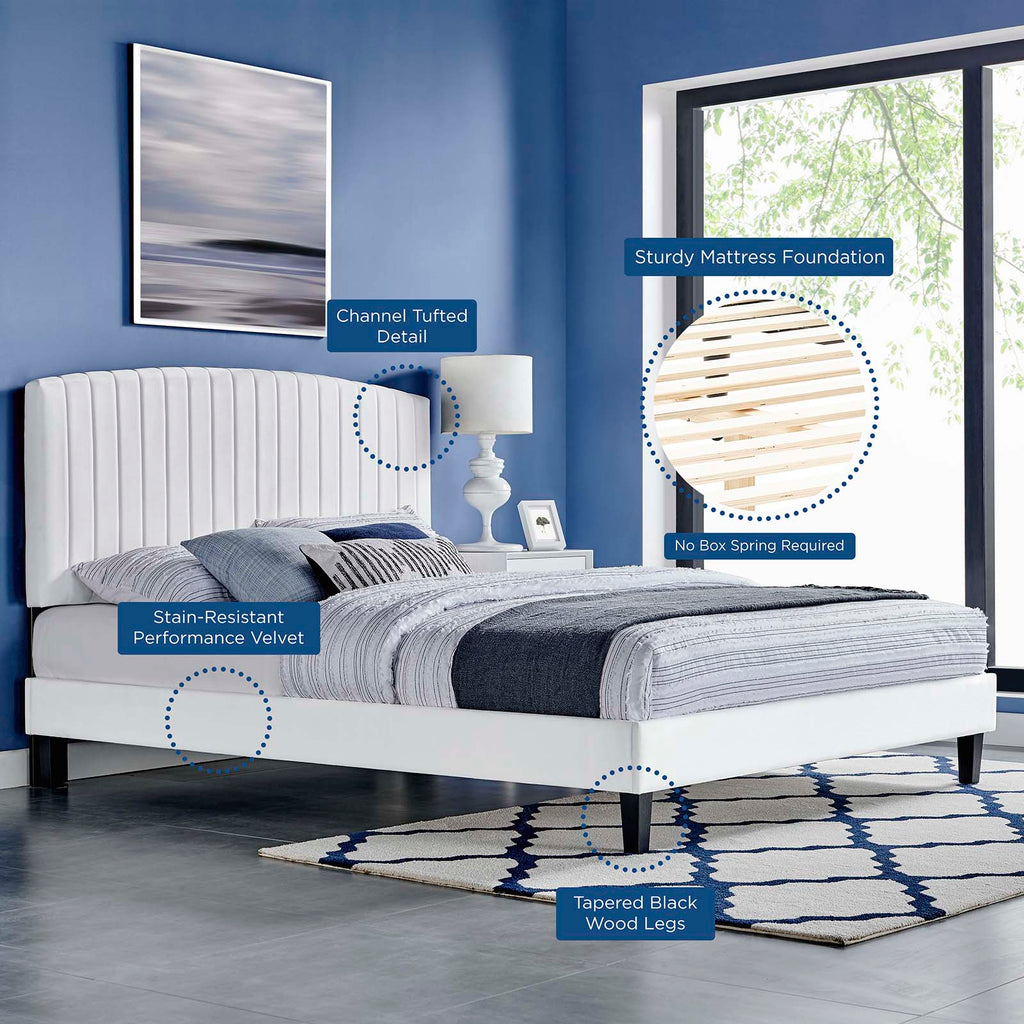 Alessi Performance Velvet Queen Platform Bed by Modway