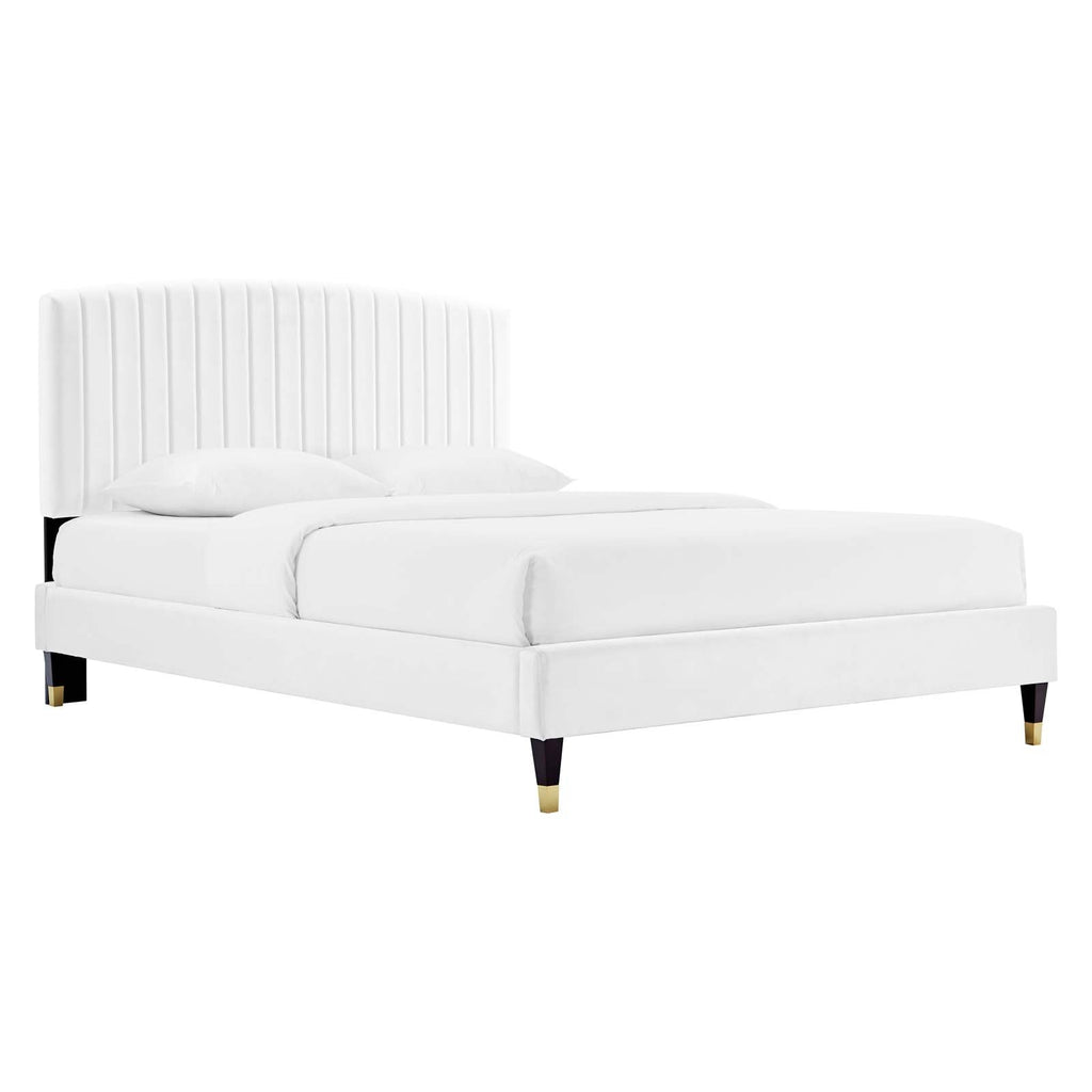 Alessi Performance Velvet Queen Platform Bed by Modway