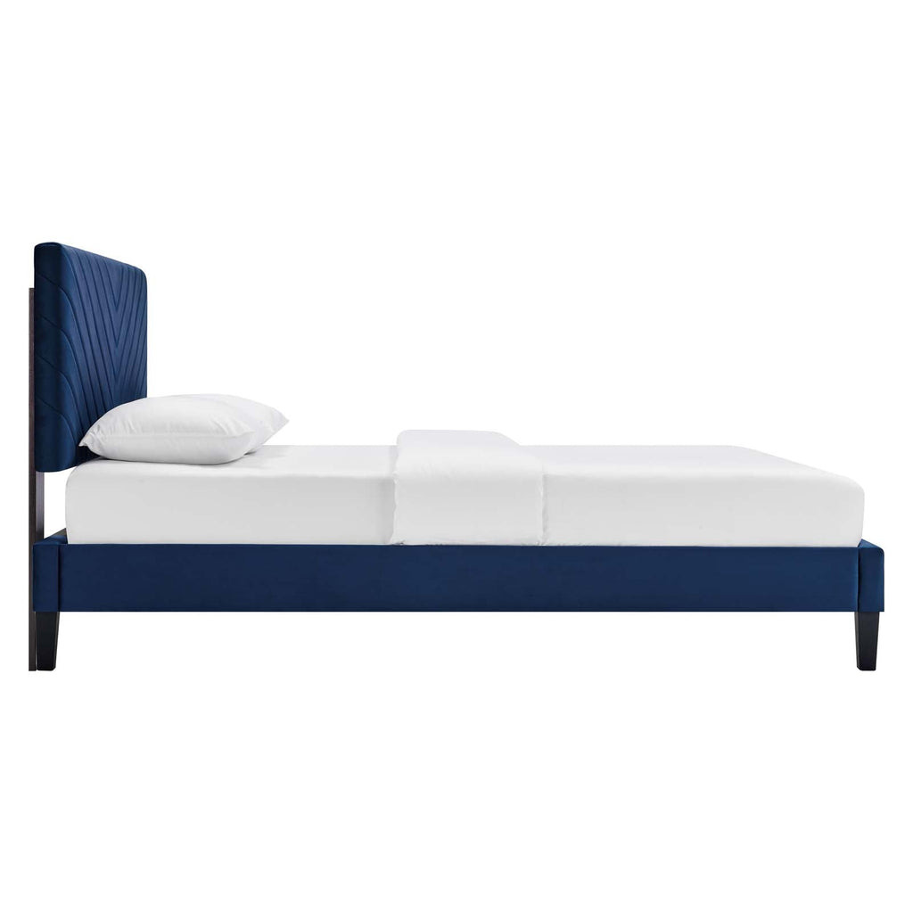 Roxanne Performance Velvet Queen Platform Bed by Modway