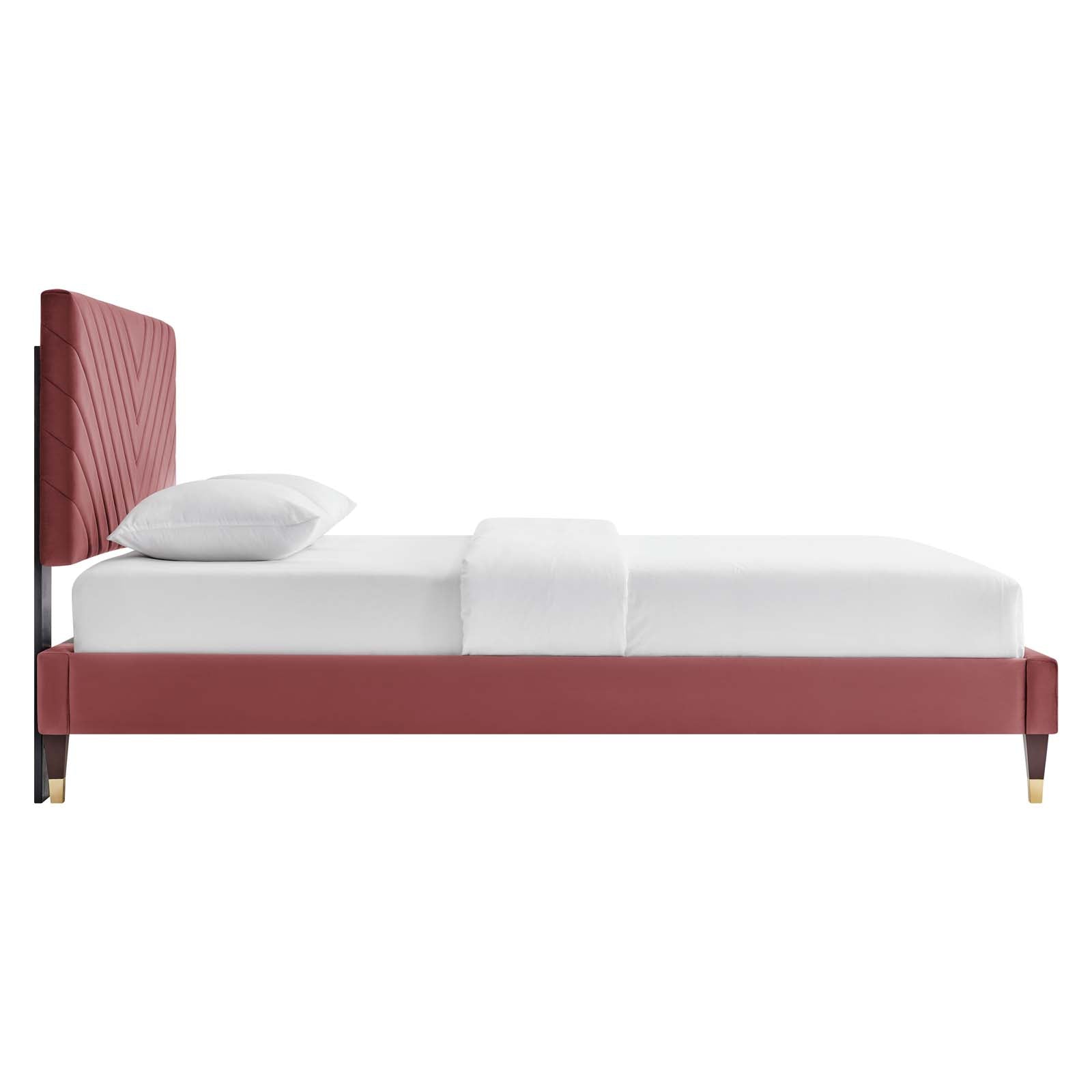 Roxanne Performance Velvet Queen Platform Bed by Modway