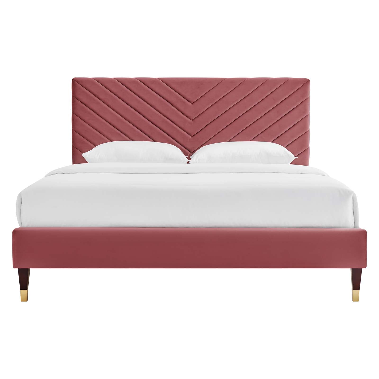 Roxanne Performance Velvet Queen Platform Bed by Modway