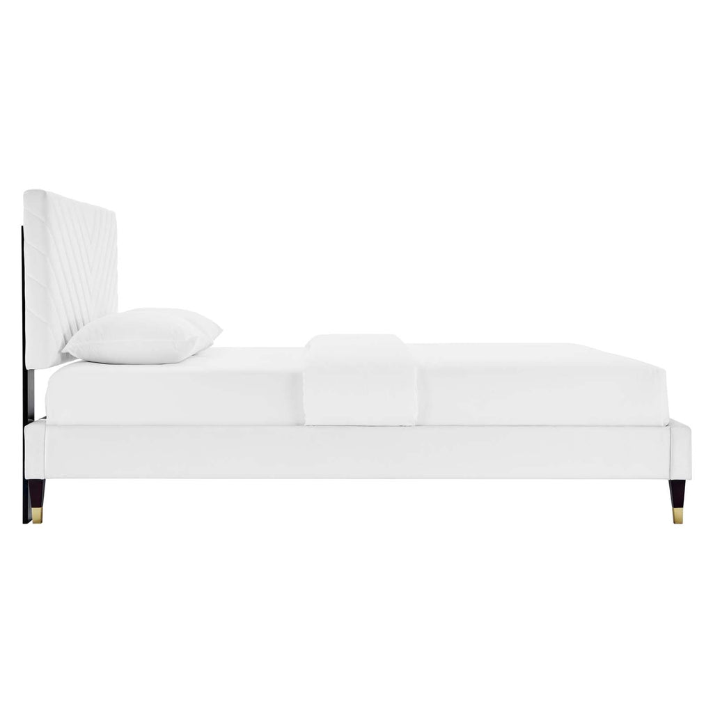 Roxanne Performance Velvet Queen Platform Bed by Modway