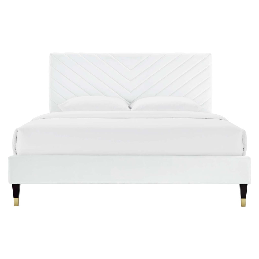 Roxanne Performance Velvet Queen Platform Bed by Modway