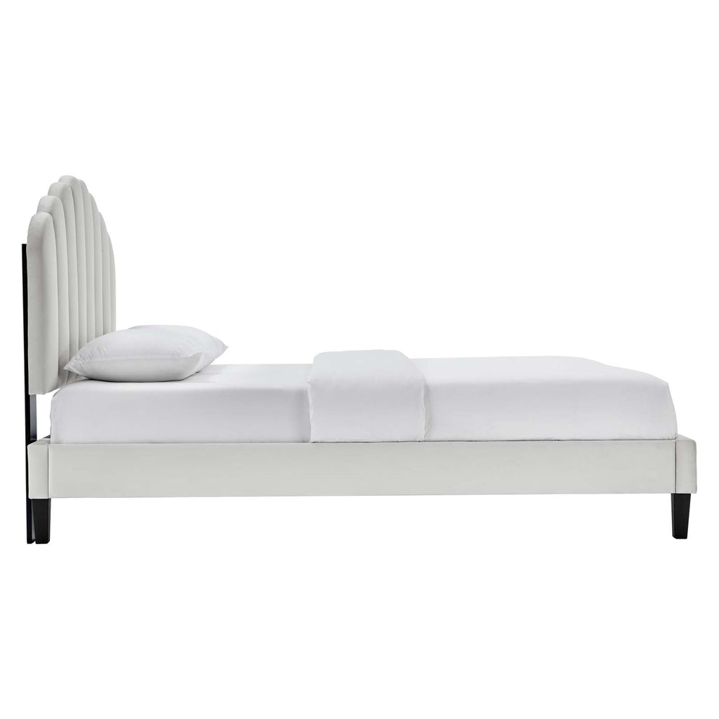 Daisy Performance Velvet Queen Platform Bed by Modway