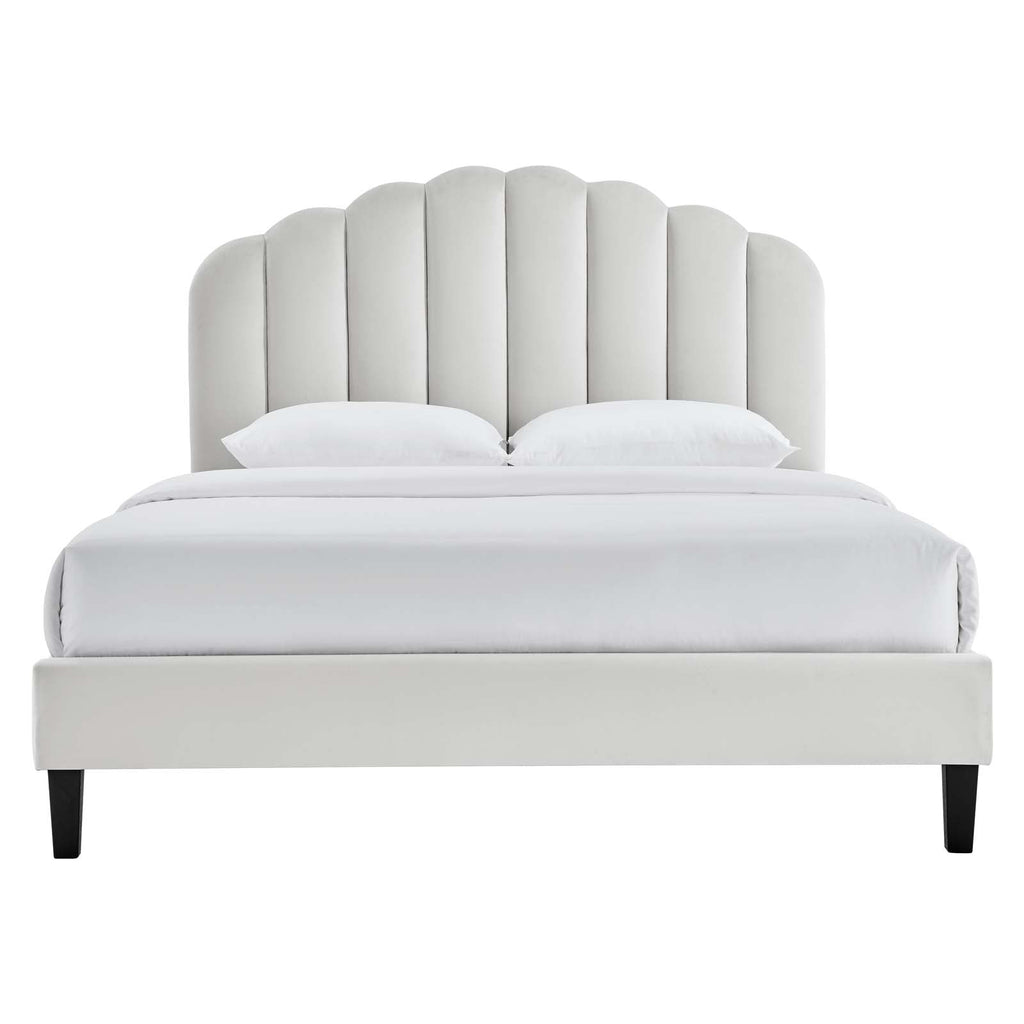Daisy Performance Velvet Queen Platform Bed by Modway