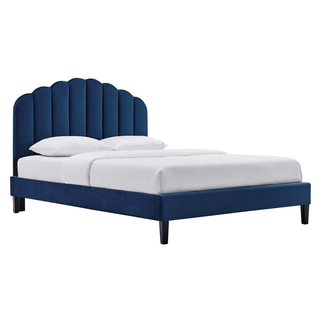 Daisy Performance Velvet Queen Platform Bed by Modway