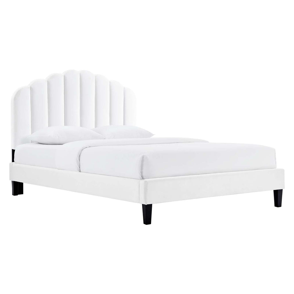 Daisy Performance Velvet Queen Platform Bed by Modway