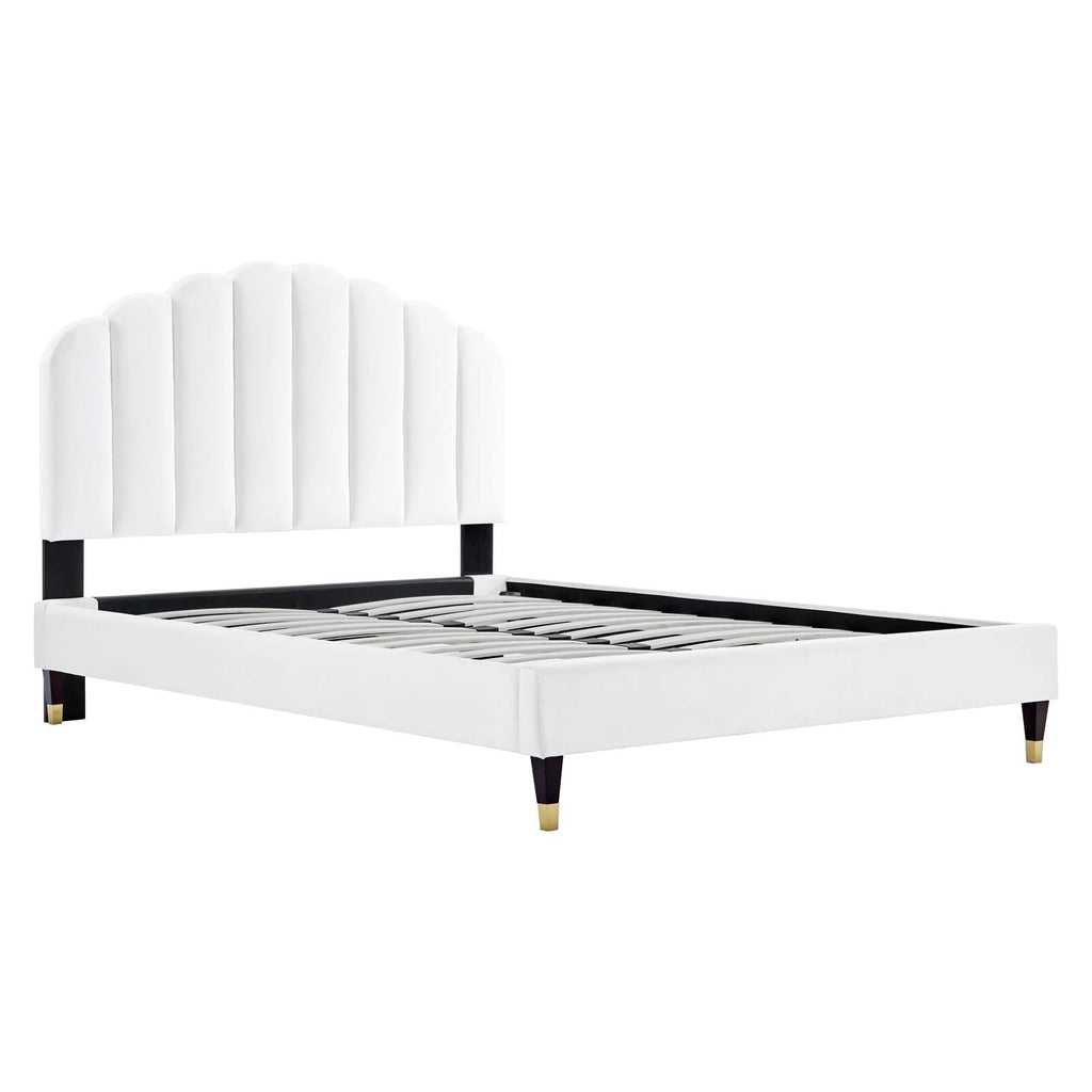 Daisy Performance Velvet Queen Platform Bed by Modway
