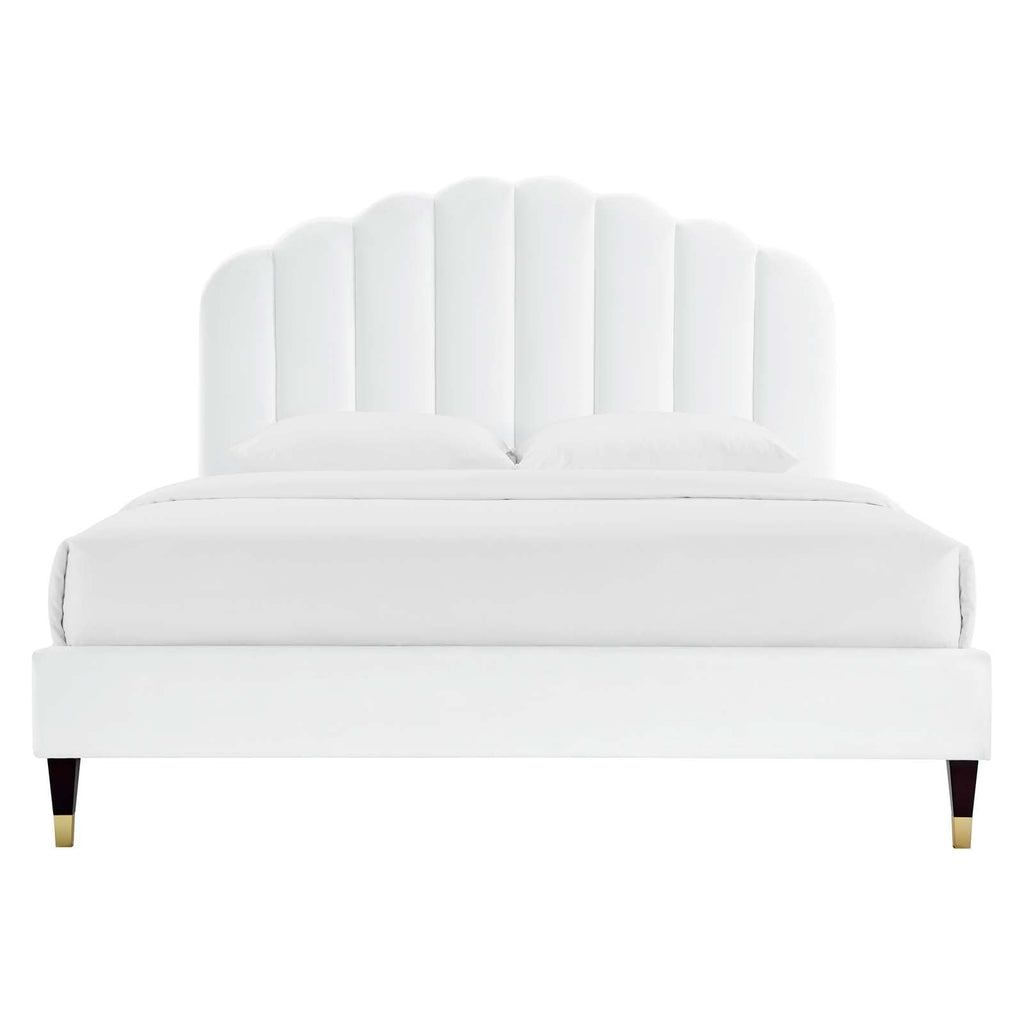 Daisy Performance Velvet Queen Platform Bed by Modway