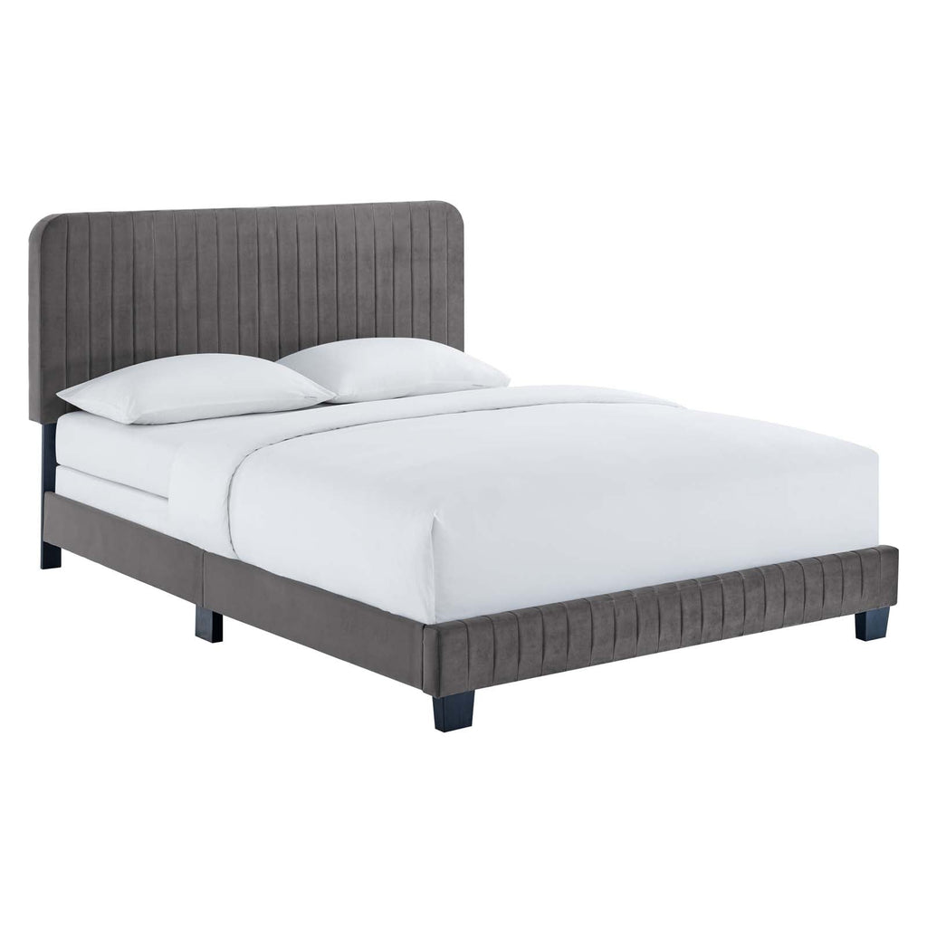 Celine Channel Tufted Performance Velvet King Bed by Modway