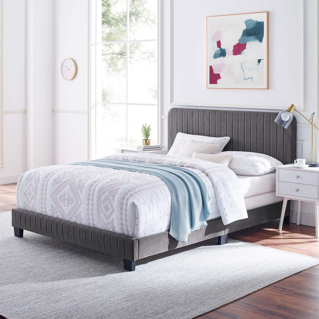 Celine Channel Tufted Performance Velvet King Bed by Modway