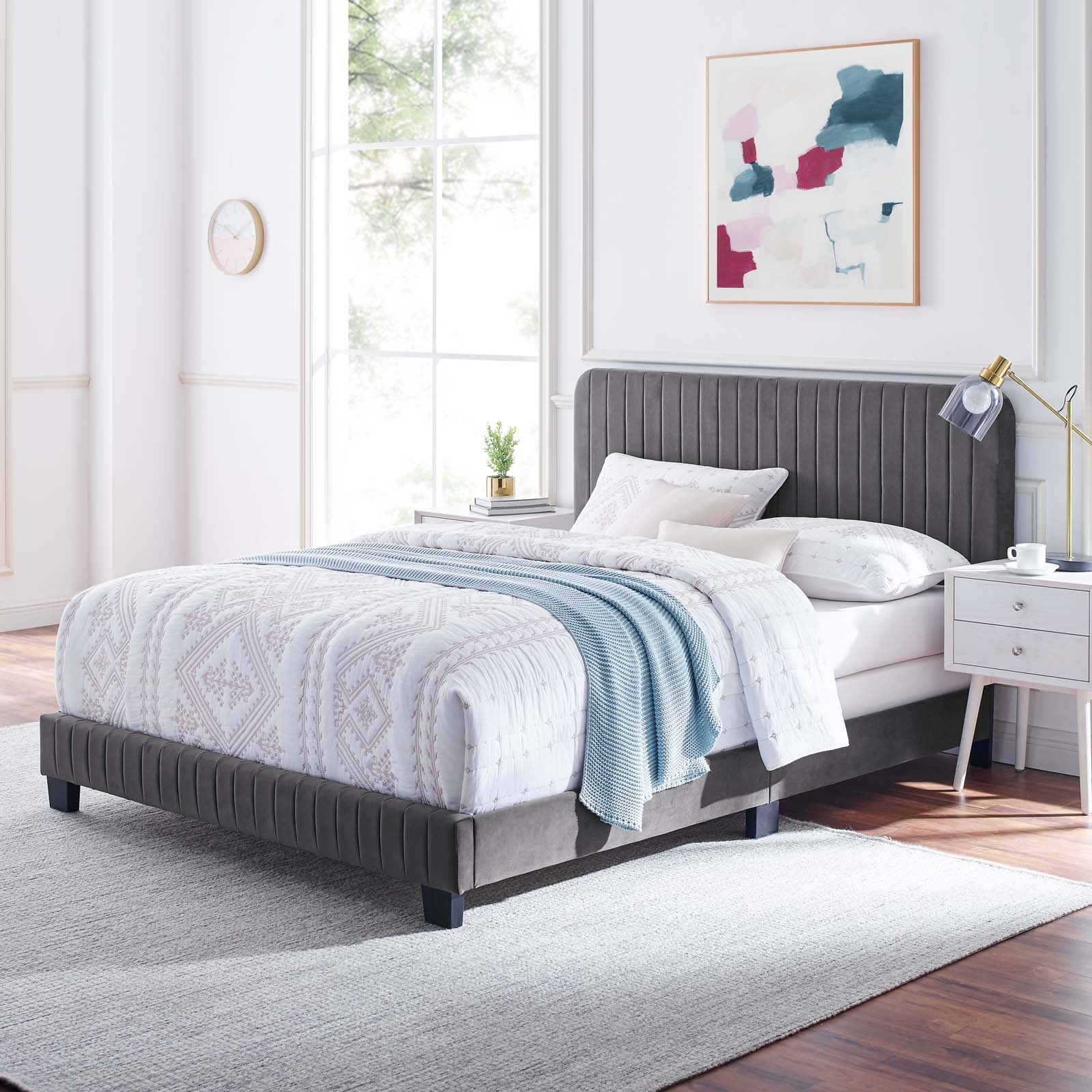 Celine Channel Tufted Performance Velvet King Bed by Modway