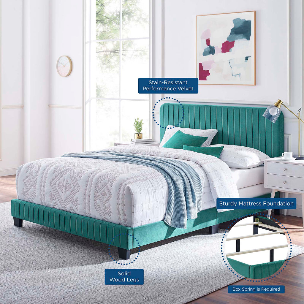 Celine Channel Tufted Performance Velvet King Bed by Modway
