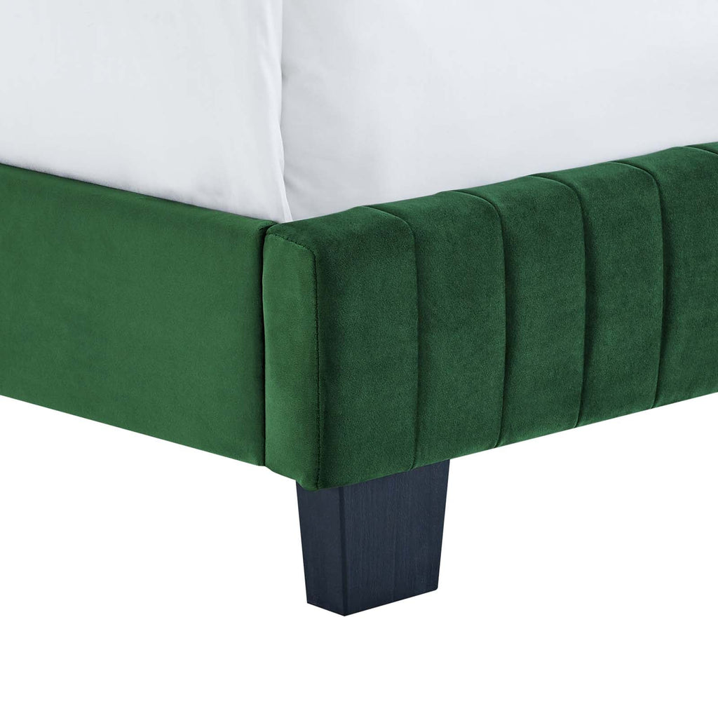 Celine Channel Tufted Performance Velvet Queen Bed by Modway