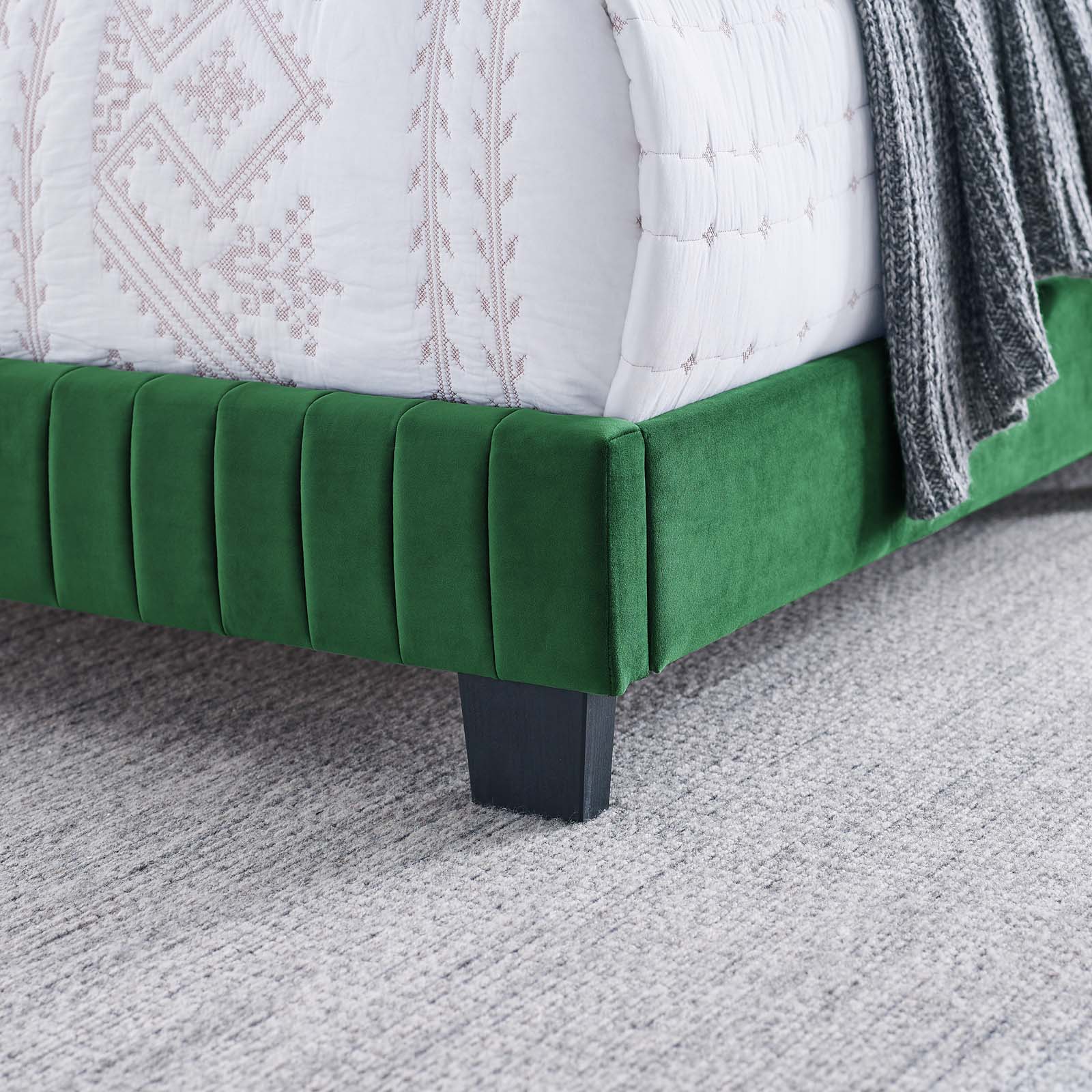 Celine Channel Tufted Performance Velvet Queen Bed by Modway