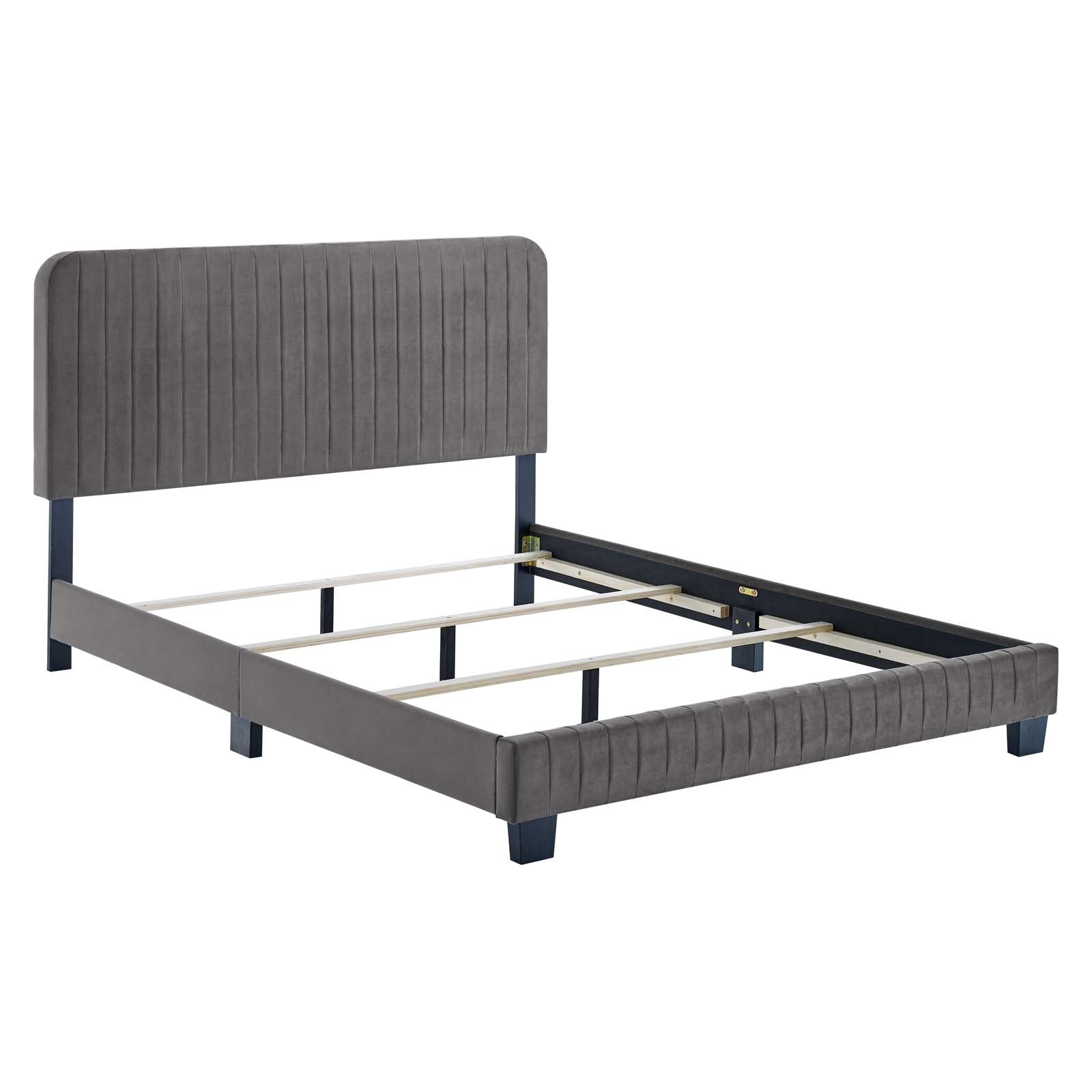 Celine Channel Tufted Performance Velvet Queen Bed by Modway