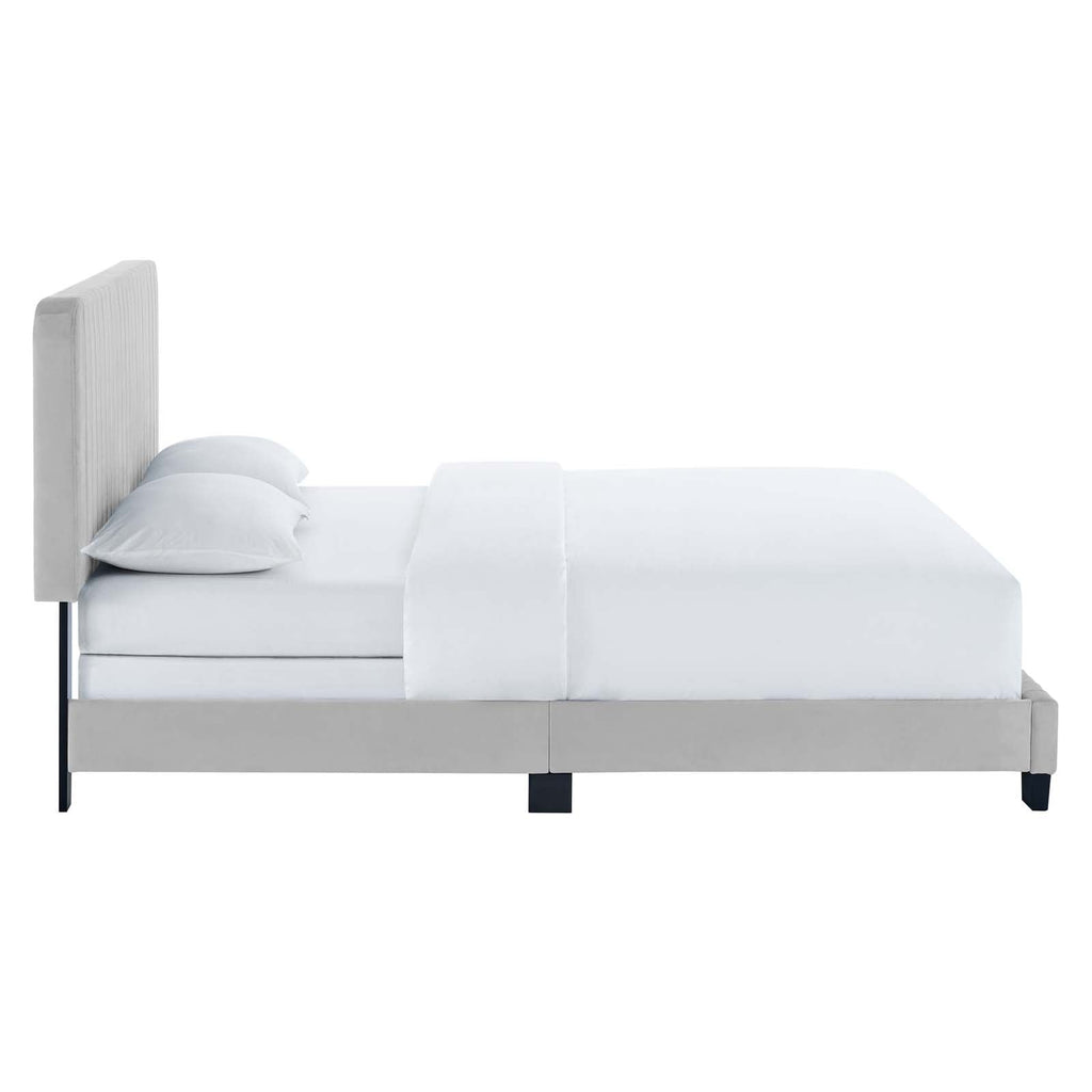 Celine Channel Tufted Performance Velvet Queen Bed by Modway
