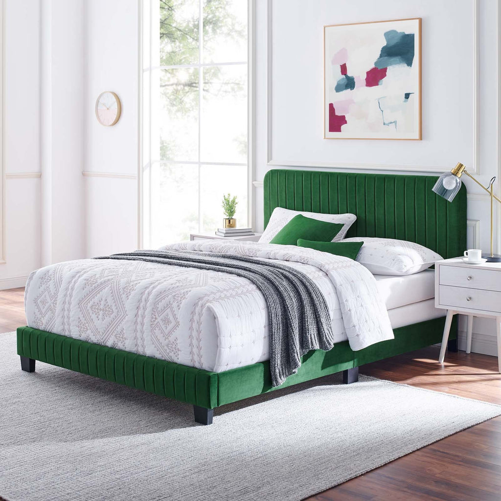 Celine Channel Tufted Performance Velvet Full Bed by Modway