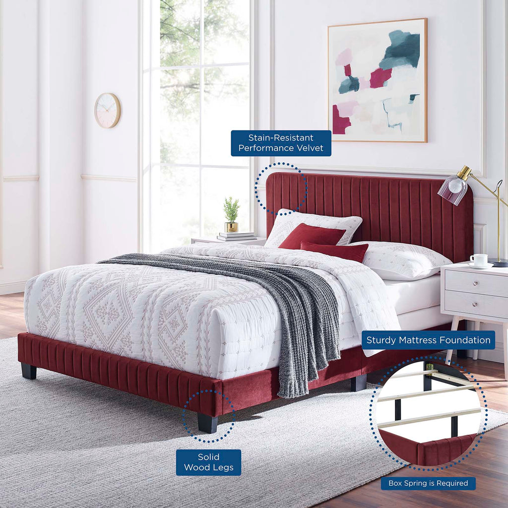 Celine Channel Tufted Performance Velvet Full Bed by Modway