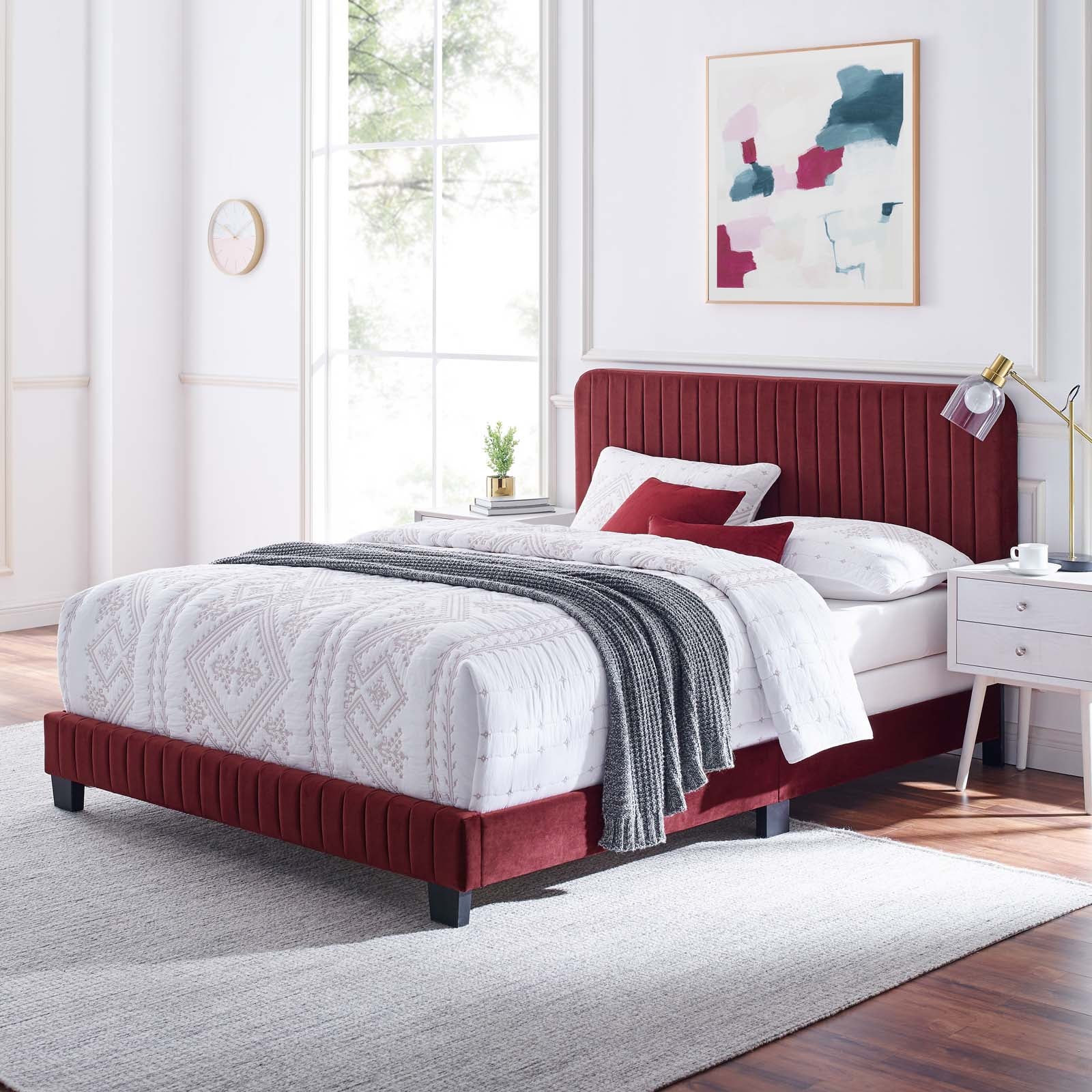 Celine Channel Tufted Performance Velvet Full Bed by Modway