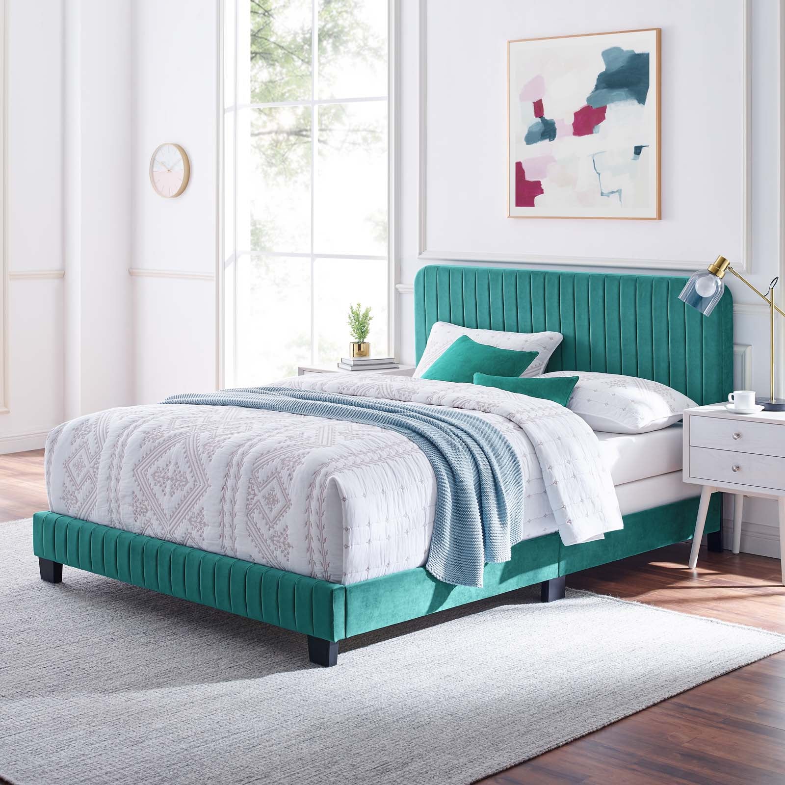 Celine Channel Tufted Performance Velvet Full Bed by Modway