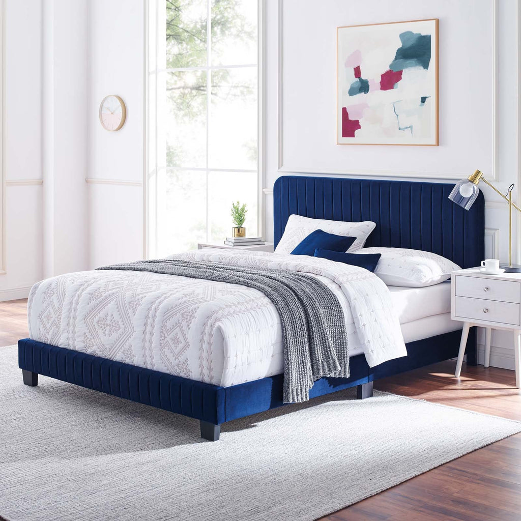 Celine Channel Tufted Performance Velvet Twin Bed by Modway