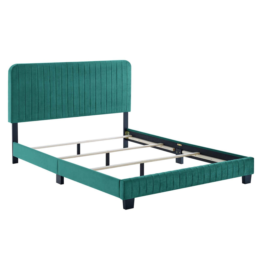 Celine Channel Tufted Performance Velvet Twin Bed by Modway