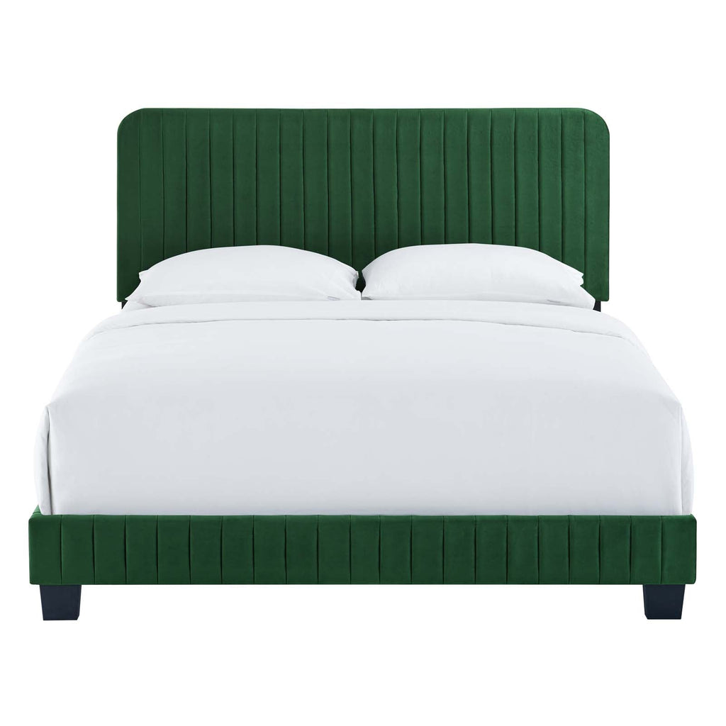 Celine Channel Tufted Performance Velvet King Platform Bed by Modway