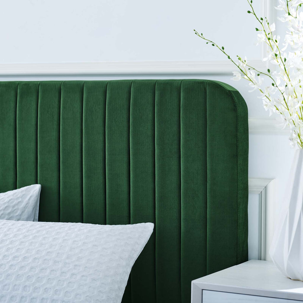 Celine Channel Tufted Performance Velvet King Platform Bed by Modway