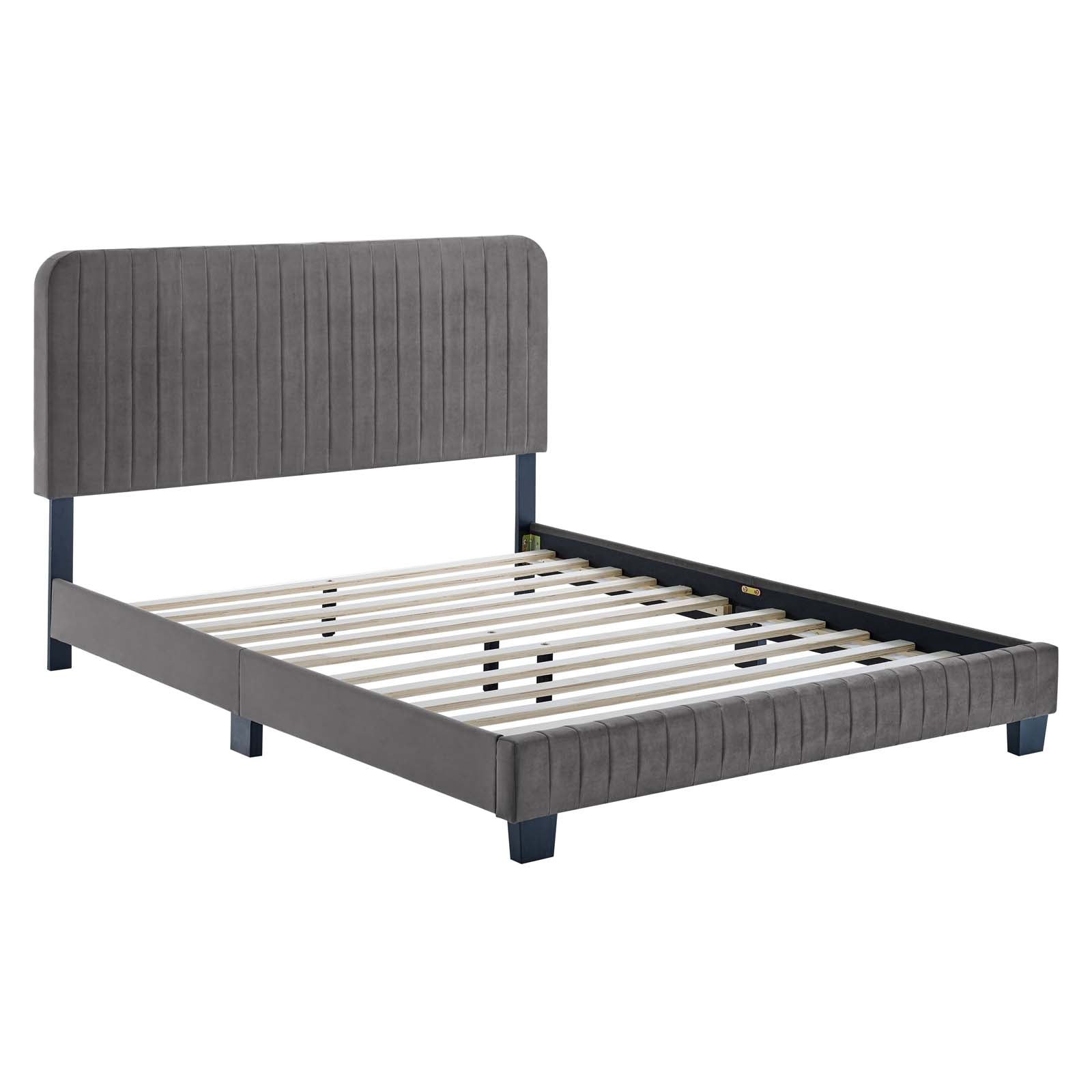 Celine Channel Tufted Performance Velvet King Platform Bed by Modway