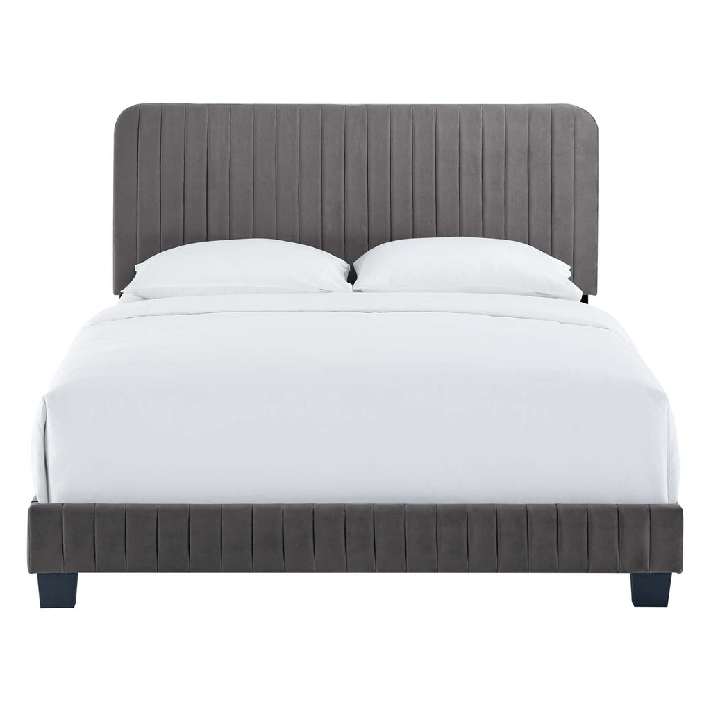 Celine Channel Tufted Performance Velvet King Platform Bed by Modway