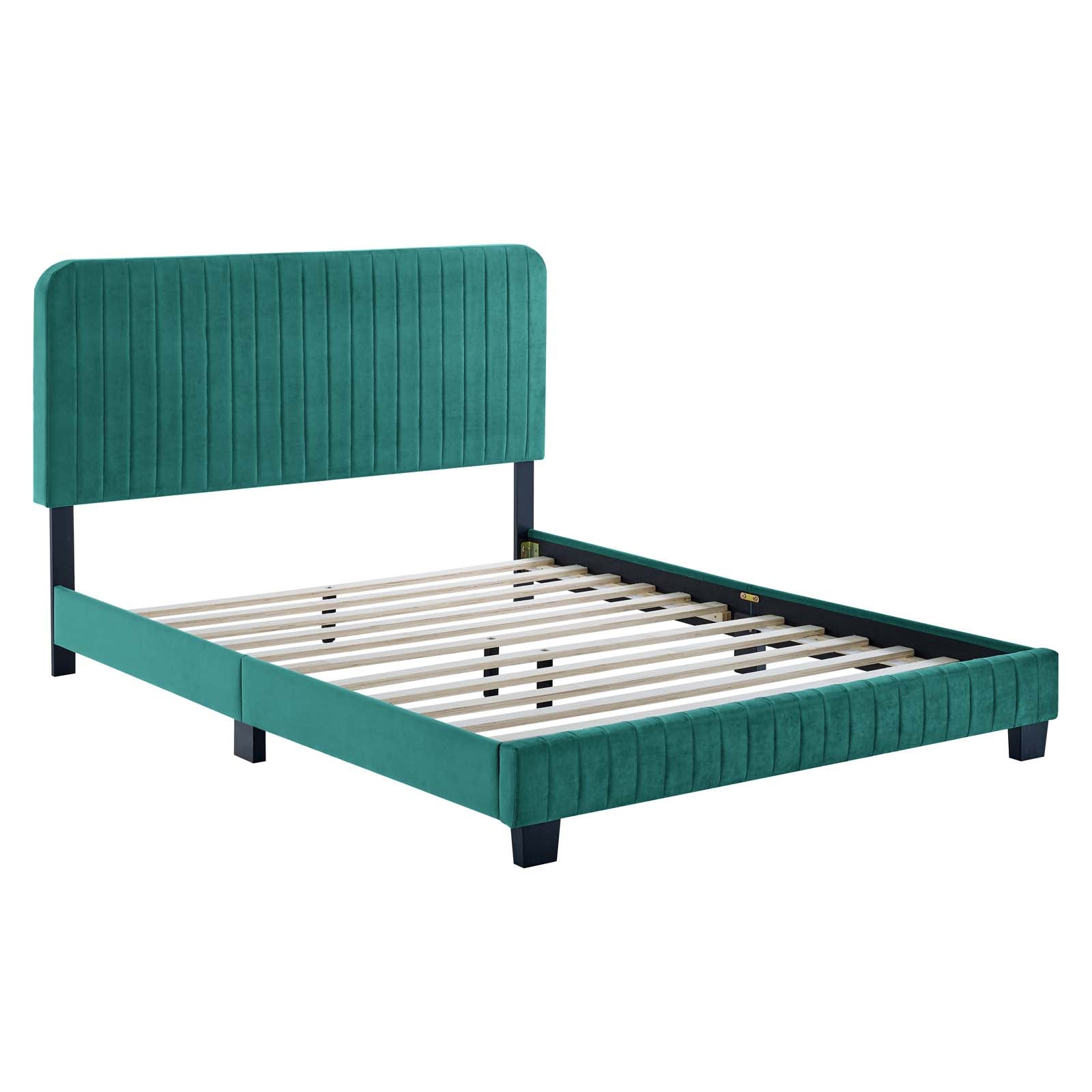 Celine Channel Tufted Performance Velvet King Platform Bed by Modway