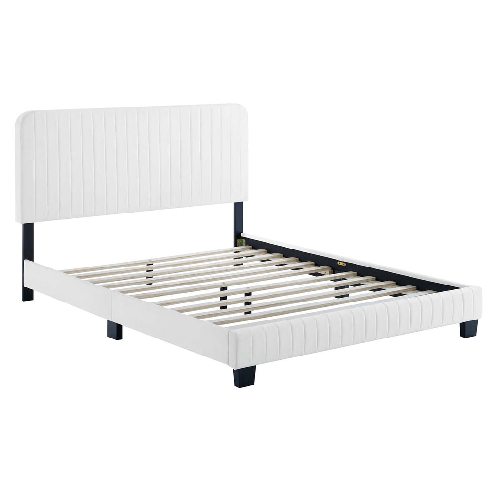 Celine Channel Tufted Performance Velvet King Platform Bed by Modway