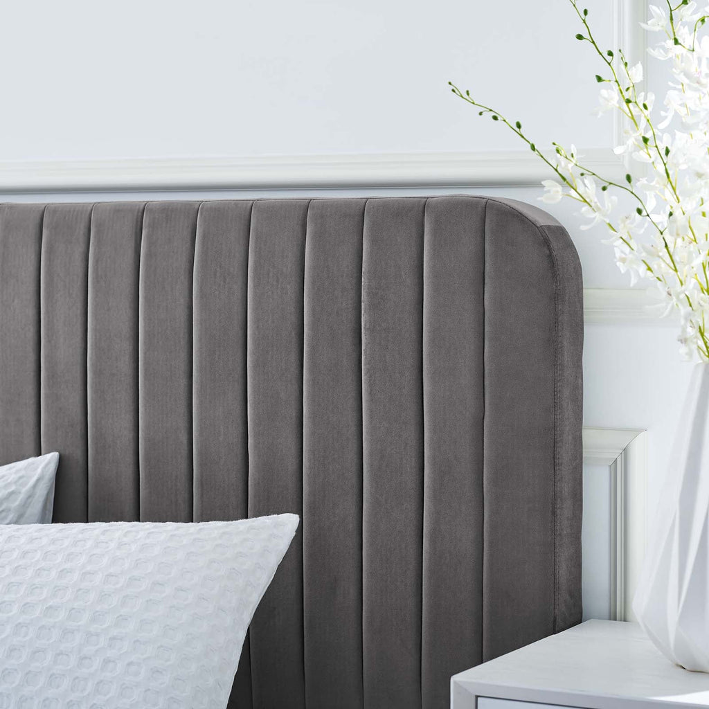 Celine Channel Tufted Performance Velvet Queen Platform Bed by Modway