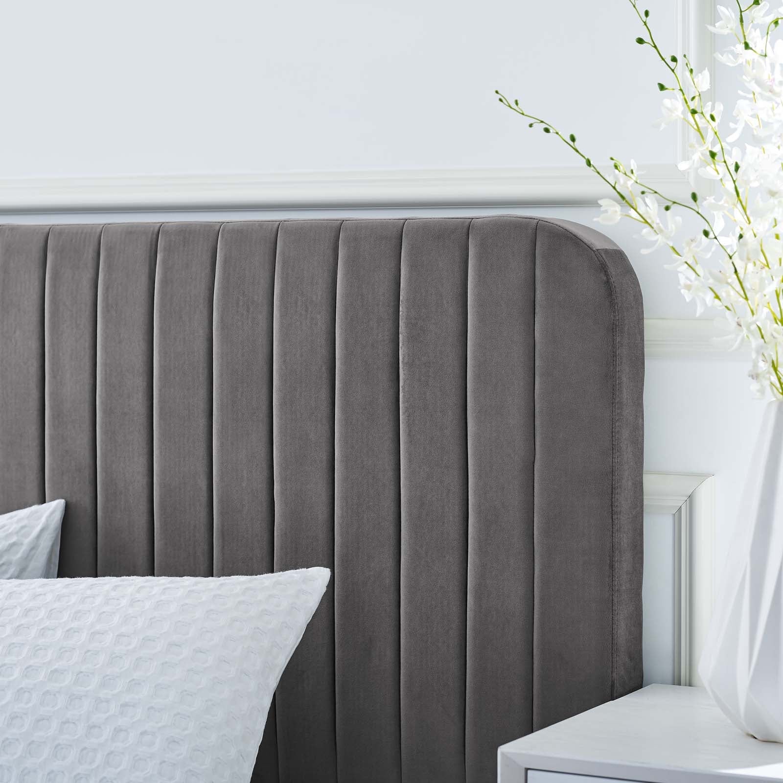 Celine Channel Tufted Performance Velvet Queen Platform Bed by Modway