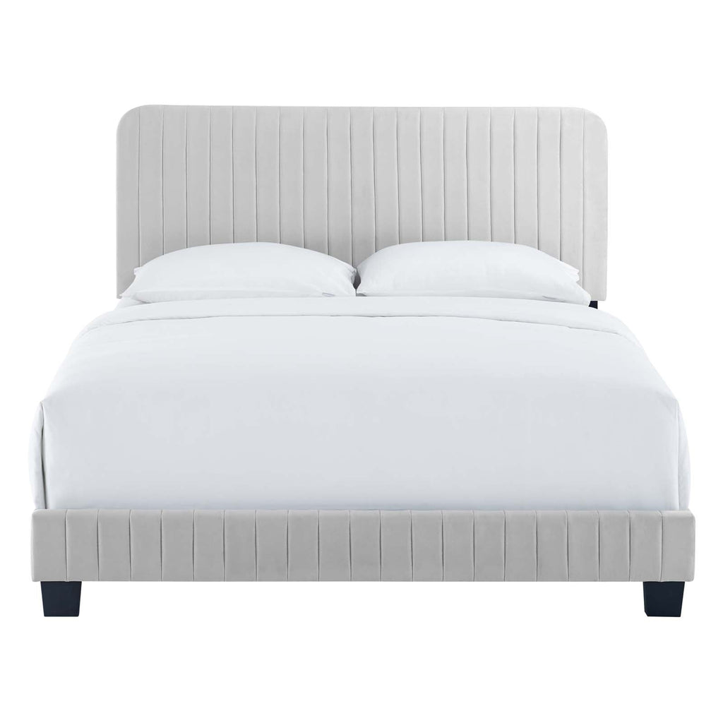 Celine Channel Tufted Performance Velvet Queen Platform Bed by Modway