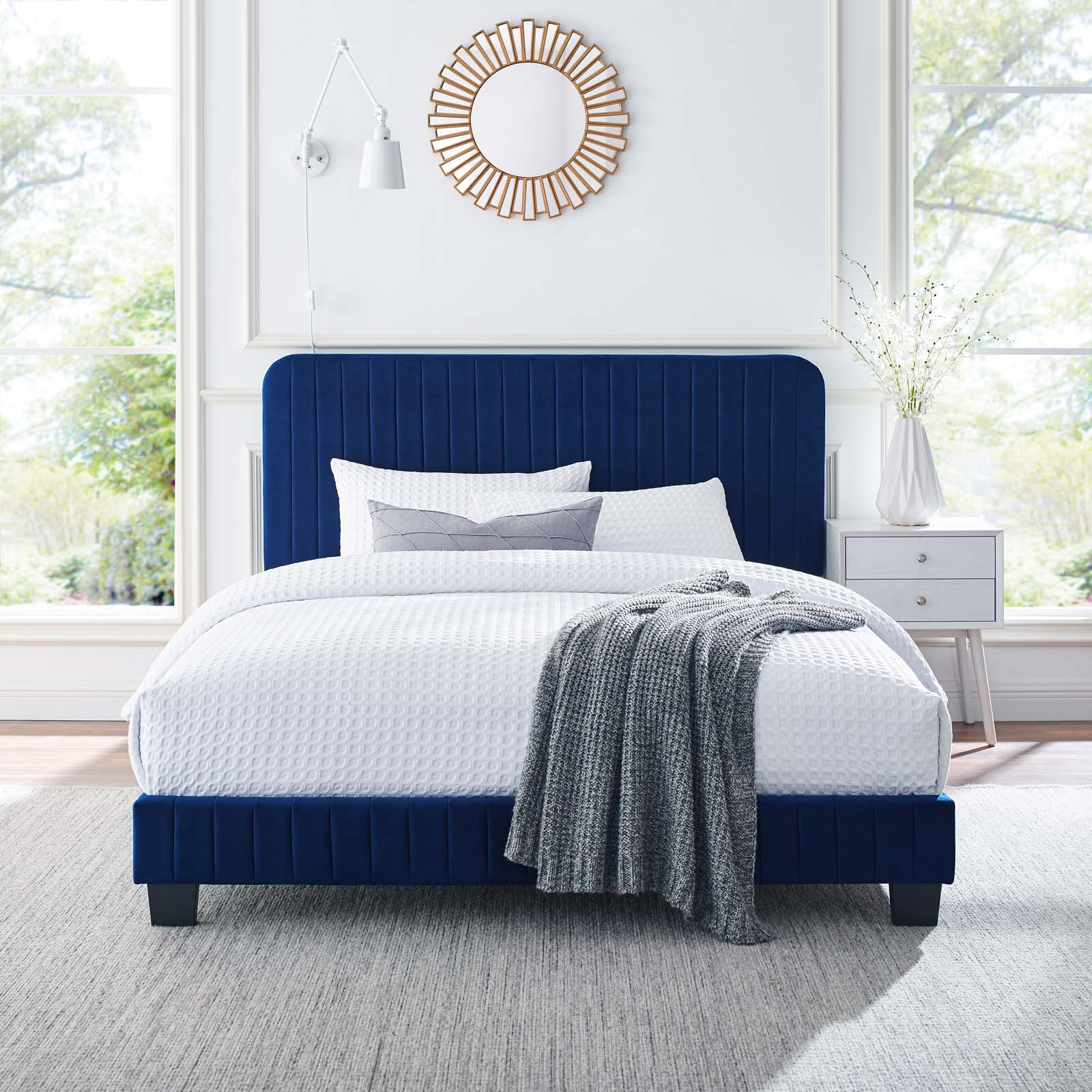 Celine Channel Tufted Performance Velvet Queen Platform Bed by Modway