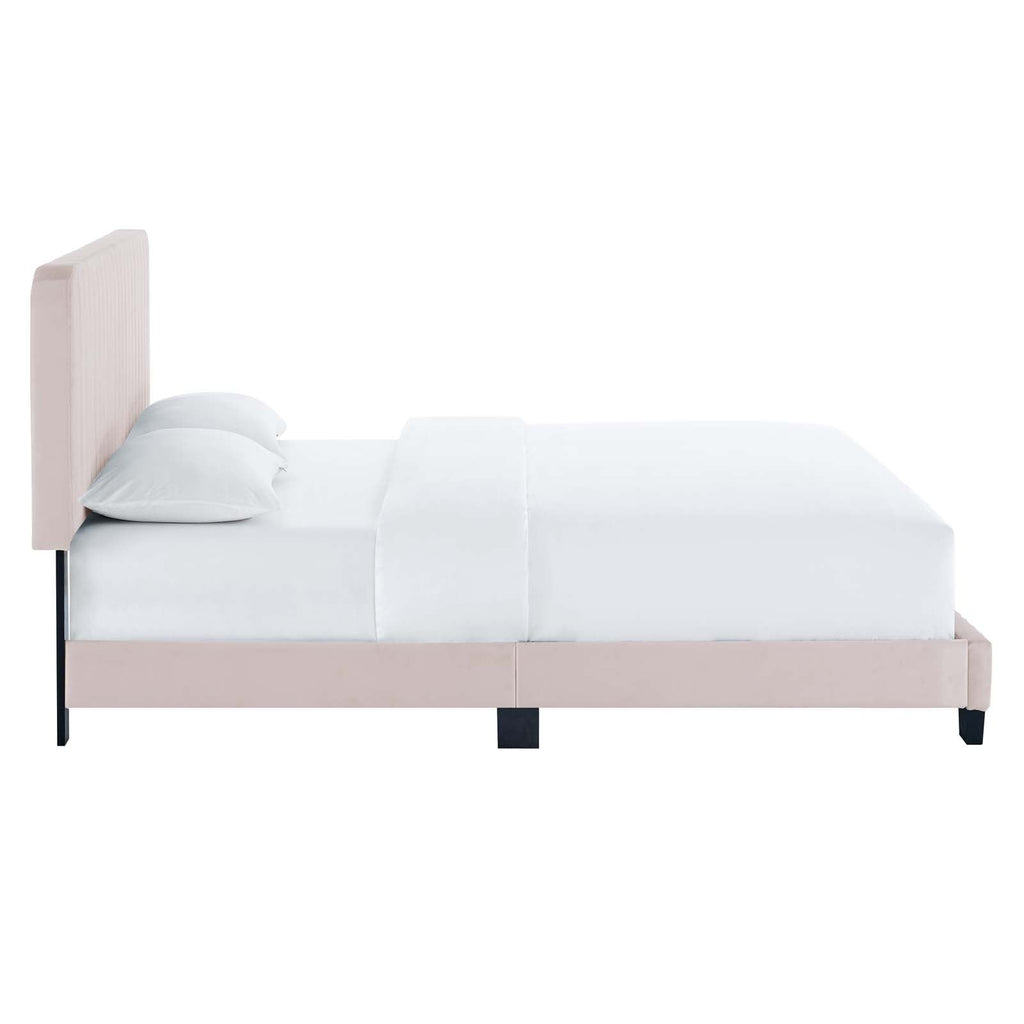 Celine Channel Tufted Performance Velvet Queen Platform Bed by Modway