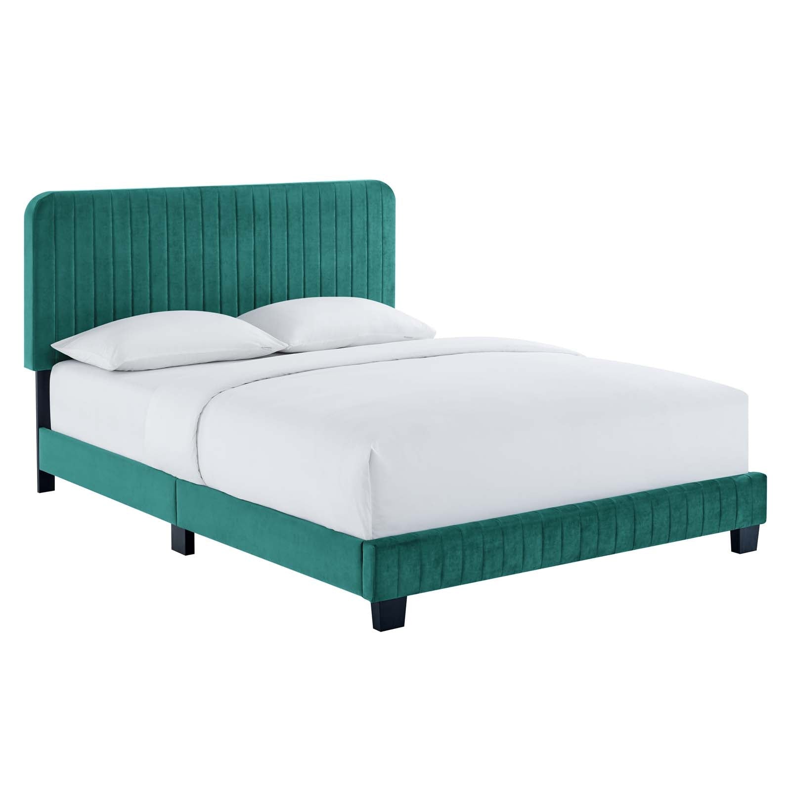 Celine Channel Tufted Performance Velvet Queen Platform Bed by Modway