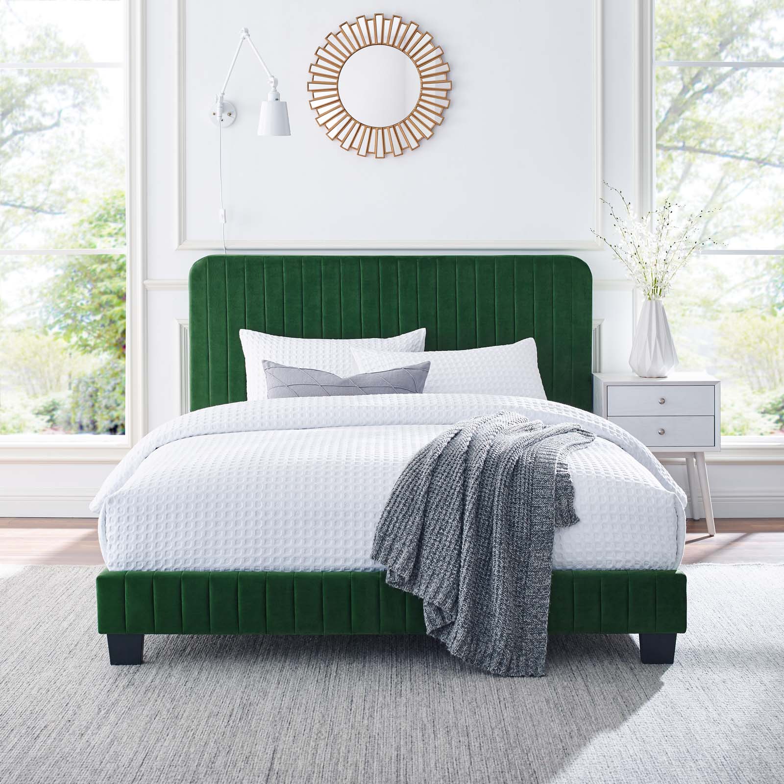 Celine Channel Tufted Performance Velvet Full Platform Bed by Modway