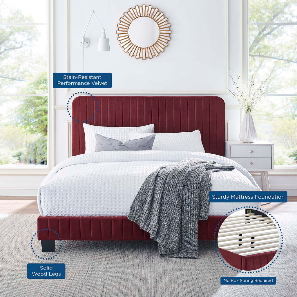 Celine Channel Tufted Performance Velvet Full Platform Bed by Modway