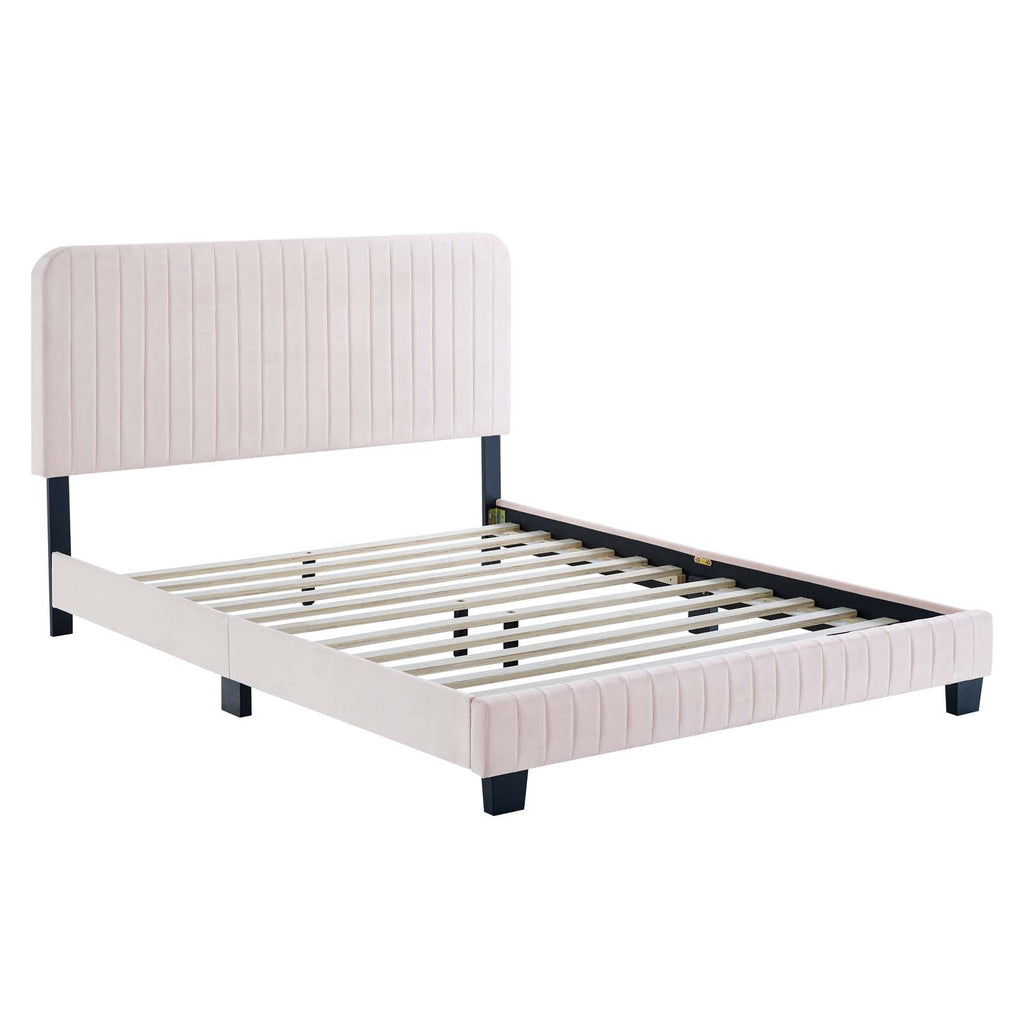 Celine Channel Tufted Performance Velvet Full Platform Bed by Modway